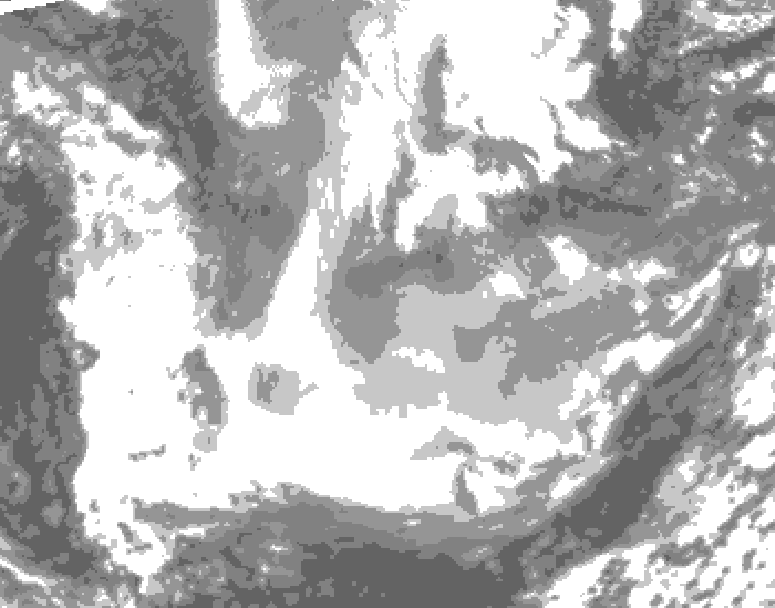 GDPS total cloud 090 hour forecast chart for Canada based on 2026/01/20 1200Z data
