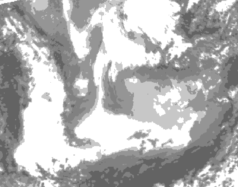 GDPS total cloud 108 hour forecast chart for Canada based on 2026/01/20 1200Z data