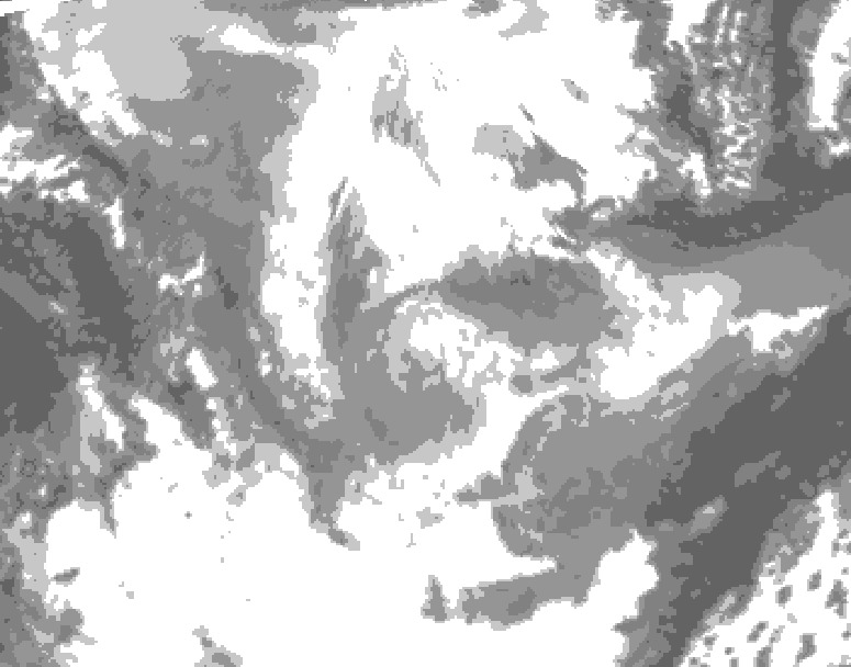 GDPS total cloud 150 hour forecast chart for Canada based on 2026/01/20 1200Z data