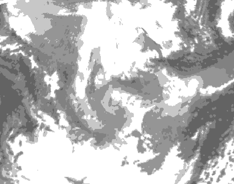 GDPS total cloud 156 hour forecast chart for Canada based on 2026/01/20 1200Z data