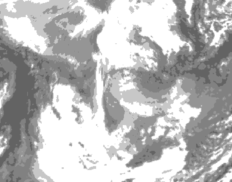 GDPS total cloud 186 hour forecast chart for Canada based on 2026/01/20 1200Z data