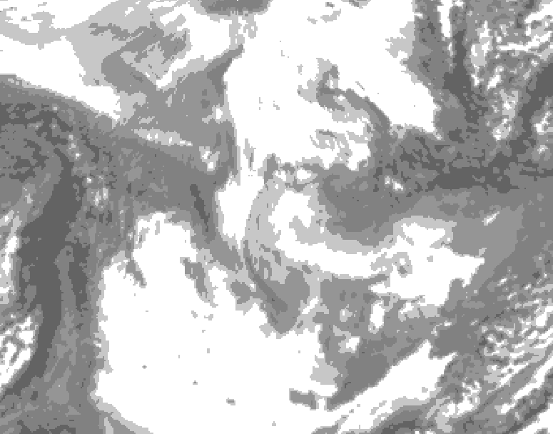 GDPS total cloud 192 hour forecast chart for Canada based on 2026/01/20 1200Z data