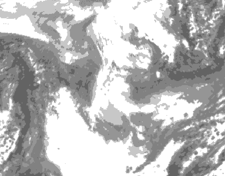 GDPS total cloud 198 hour forecast chart for Canada based on 2026/01/20 1200Z data