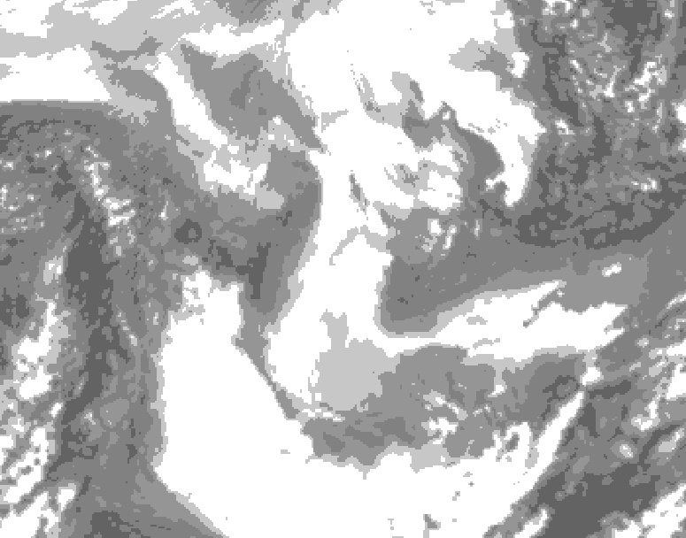 GDPS total cloud 204 hour forecast chart for Canada based on 2026/01/20 1200Z data