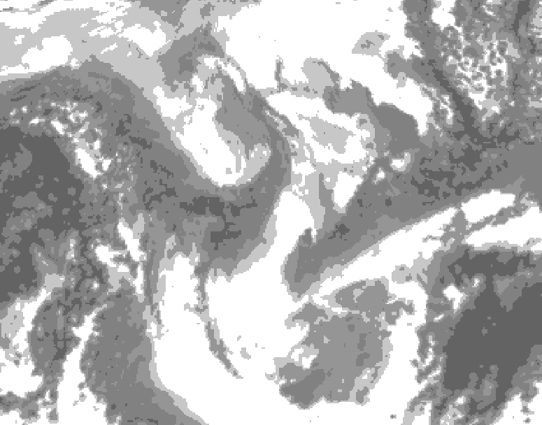GDPS total cloud 216 hour forecast chart for Canada based on 2026/01/20 1200Z data