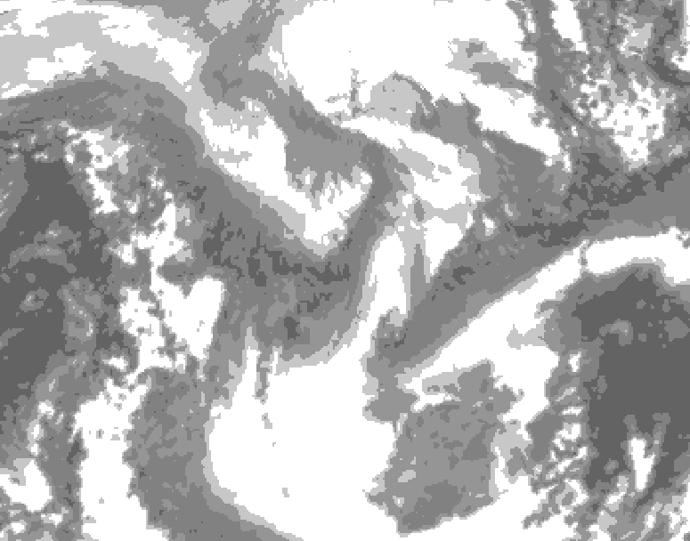 GDPS total cloud 222 hour forecast chart for Canada based on 2026/01/20 1200Z data
