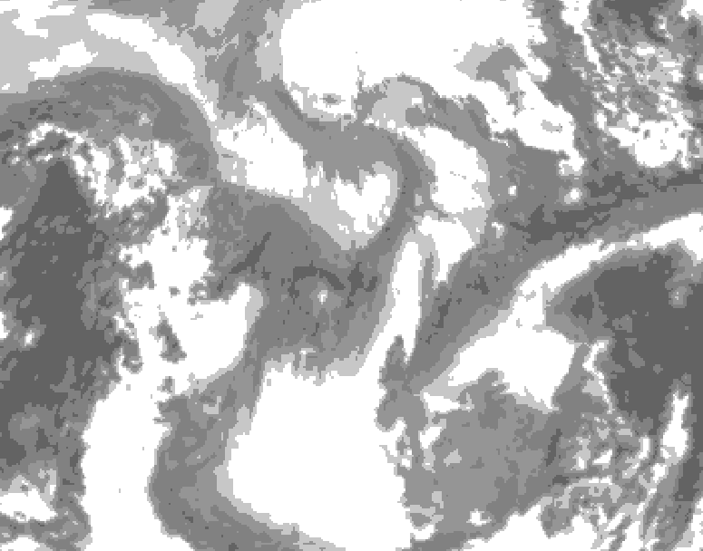 GDPS total cloud 228 hour forecast chart for Canada based on 2026/01/20 1200Z data