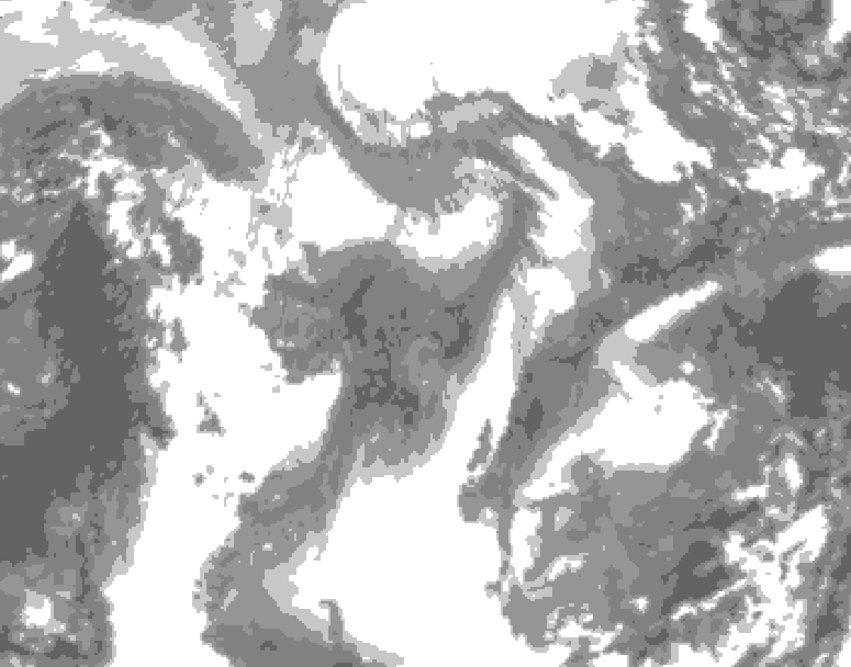 GDPS total cloud 234 hour forecast chart for Canada based on 2026/01/20 1200Z data