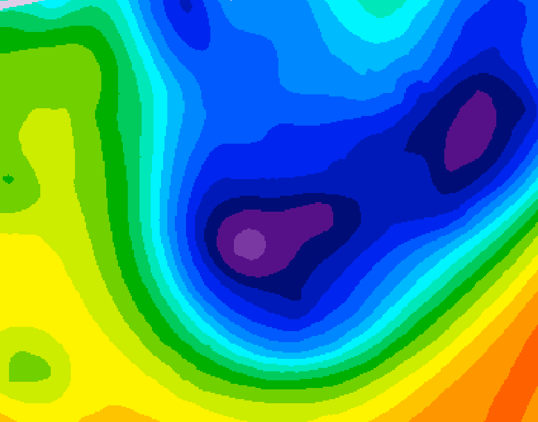 GDPS 500 millibar geopotential height 024 hour forecast chart for Canada based on 2026/01/21 0000Z data