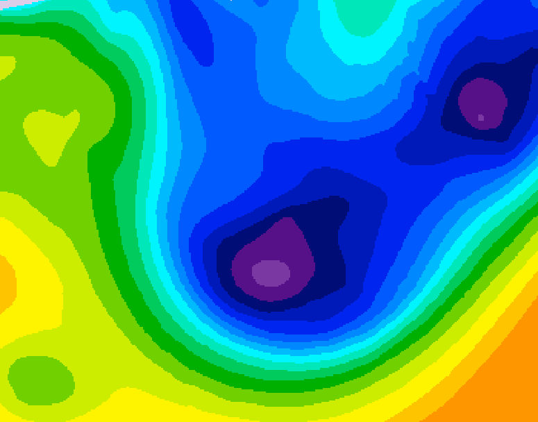 GDPS 500 millibar geopotential height 036 hour forecast chart for Canada based on 2026/01/21 0000Z data