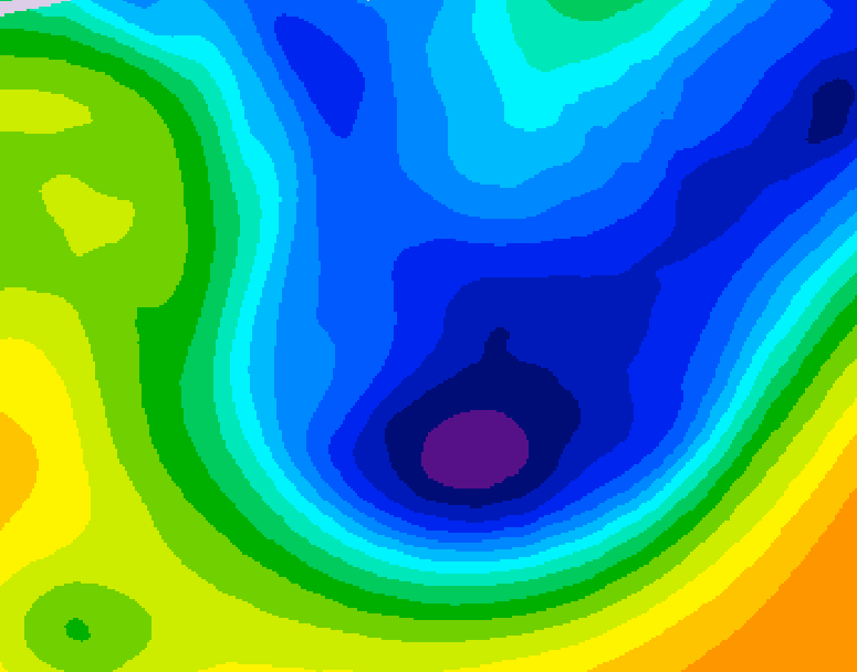 GDPS 500 millibar geopotential height 048 hour forecast chart for Canada based on 2026/01/21 0000Z data