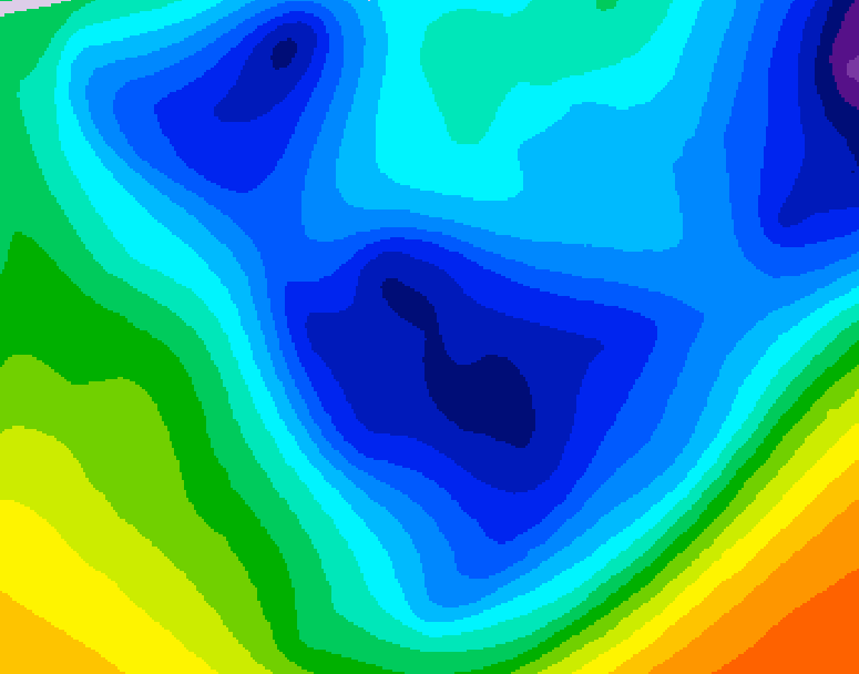 GDPS 500 millibar geopotential height 132 hour forecast chart for Canada based on 2026/01/21 0000Z data