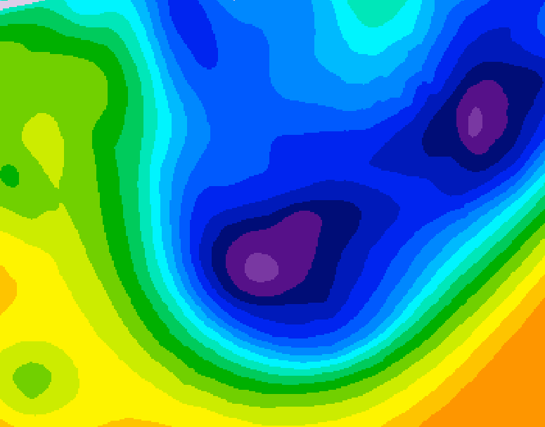 GDPS 500 millibar geopotential height 018 hour forecast chart for Canada based on 2026/01/21 1200Z data