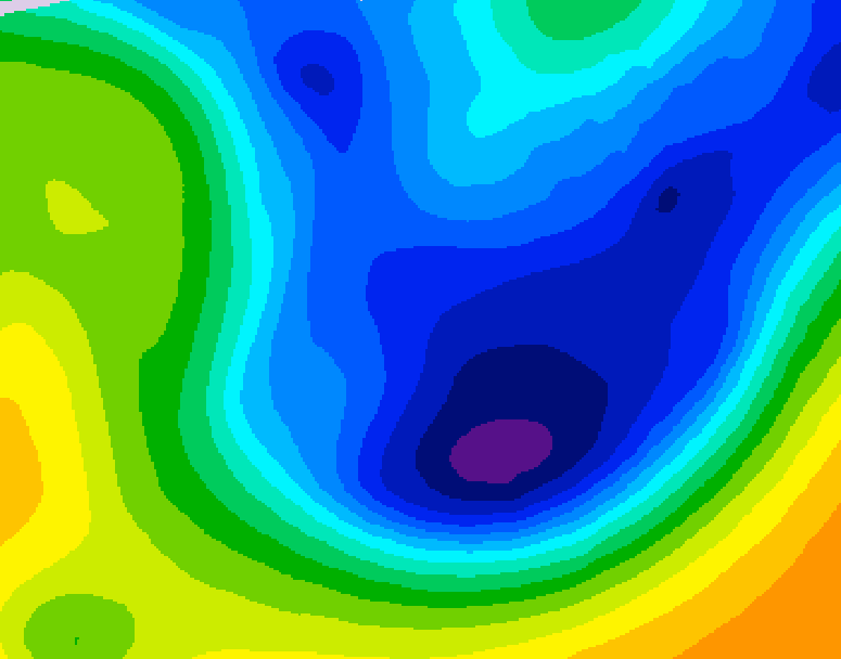 GDPS 500 millibar geopotential height 042 hour forecast chart for Canada based on 2026/01/21 1200Z data