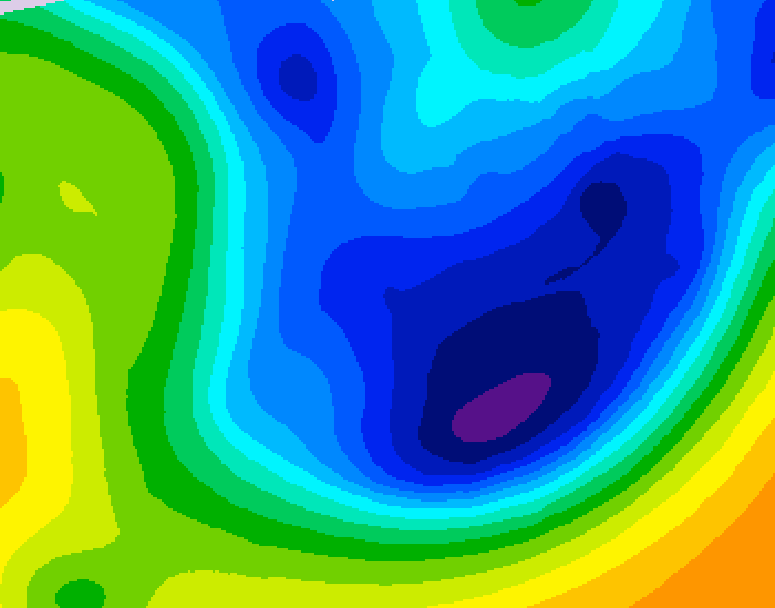 GDPS 500 millibar geopotential height 048 hour forecast chart for Canada based on 2026/01/21 1200Z data