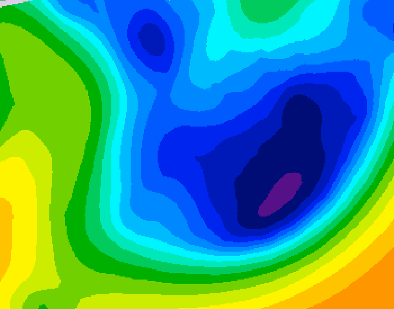 GDPS 500 millibar geopotential height 054 hour forecast chart for Canada based on 2026/01/21 1200Z data