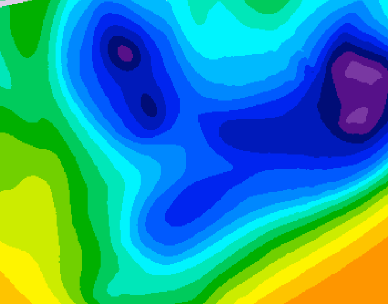 GDPS 500 millibar geopotential height 096 hour forecast chart for Canada based on 2026/01/21 1200Z data