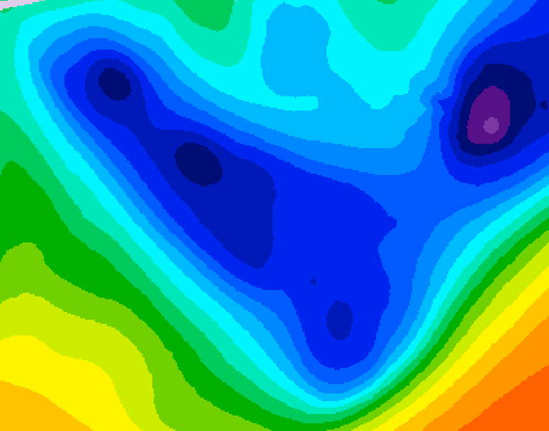 GDPS 500 millibar geopotential height 126 hour forecast chart for Canada based on 2026/01/21 1200Z data