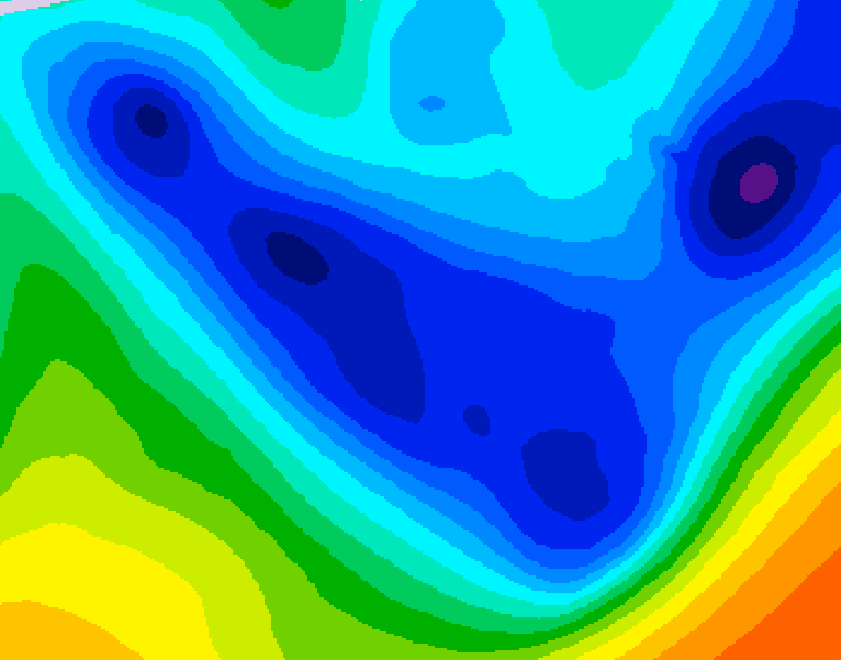 GDPS 500 millibar geopotential height 132 hour forecast chart for Canada based on 2026/01/21 1200Z data