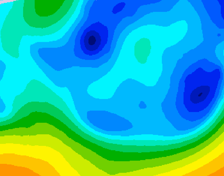GDPS 500 millibar geopotential height 222 hour forecast chart for Canada based on 2026/01/21 1200Z data