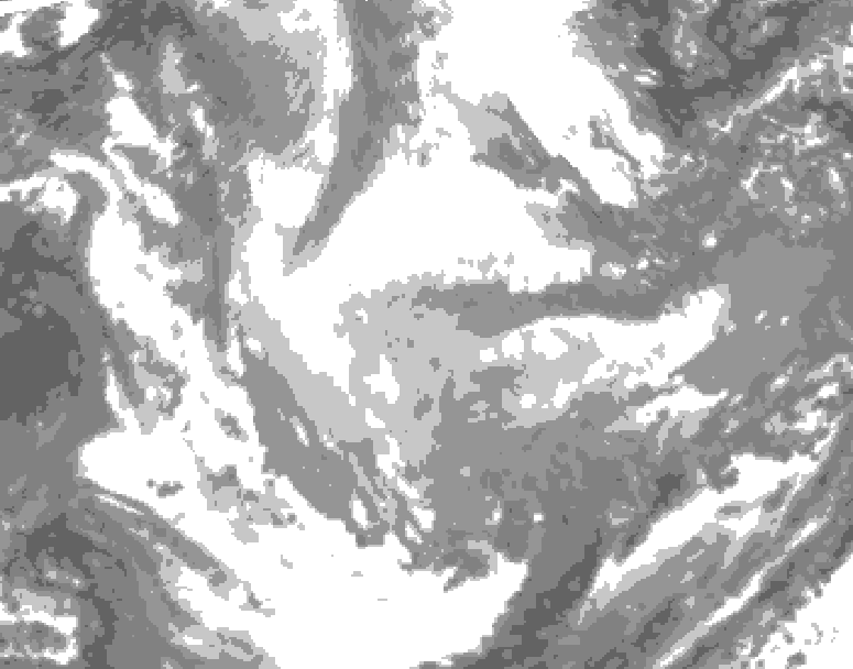 GDPS total cloud 024 hour forecast chart for Canada based on 2026/01/21 0000Z data