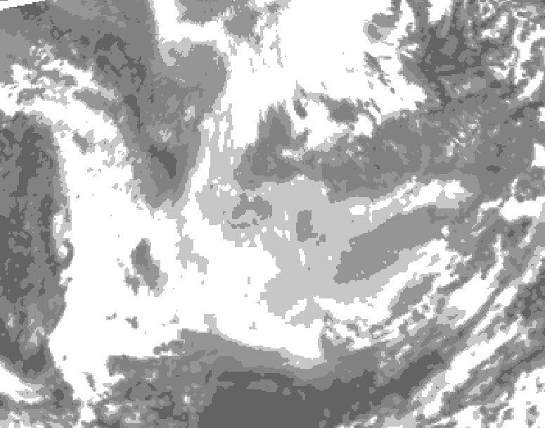GDPS total cloud 072 hour forecast chart for Canada based on 2026/01/21 0000Z data