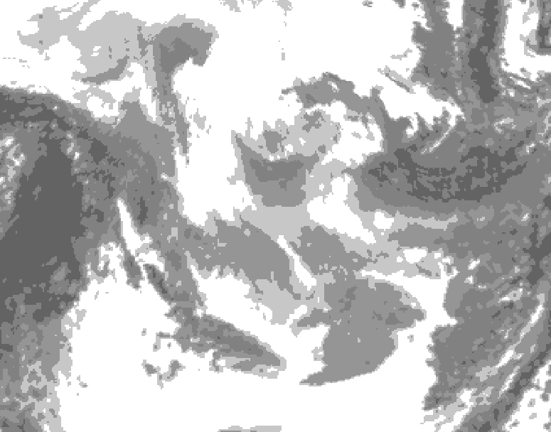 GDPS total cloud 162 hour forecast chart for Canada based on 2026/01/21 0000Z data