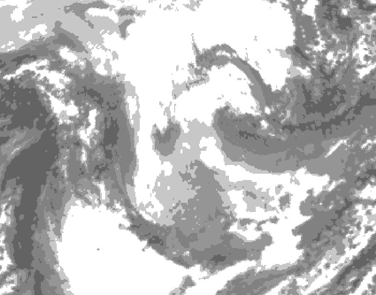 GDPS total cloud 180 hour forecast chart for Canada based on 2026/01/21 0000Z data