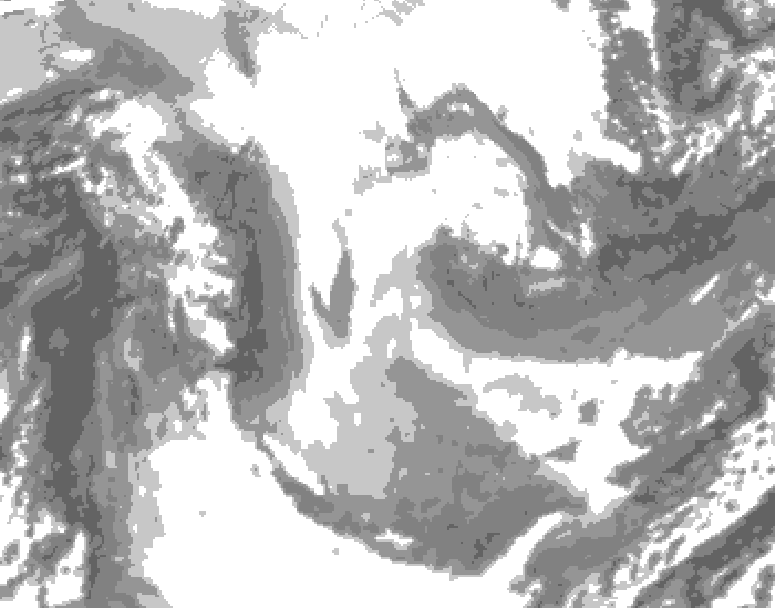 GDPS total cloud 186 hour forecast chart for Canada based on 2026/01/21 0000Z data