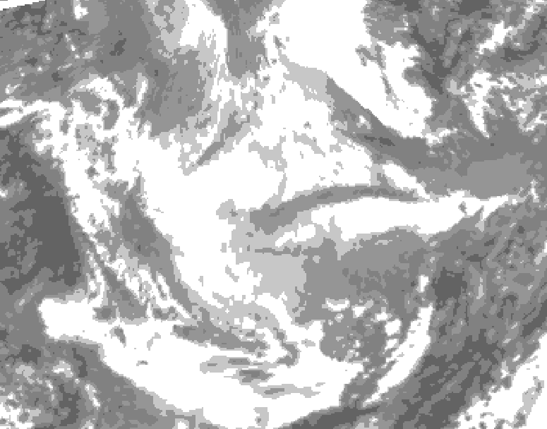 GDPS total cloud 024 hour forecast chart for Canada based on 2026/01/21 1200Z data