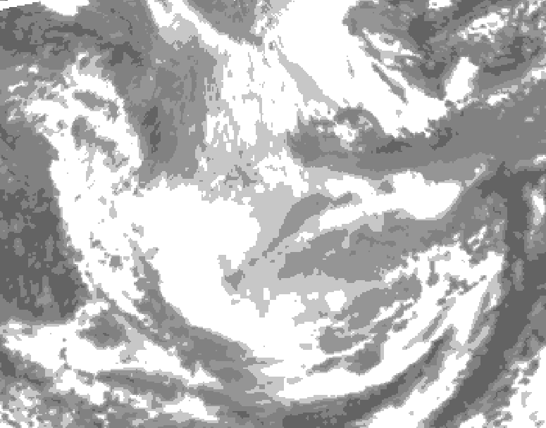 GDPS total cloud 042 hour forecast chart for Canada based on 2026/01/21 1200Z data