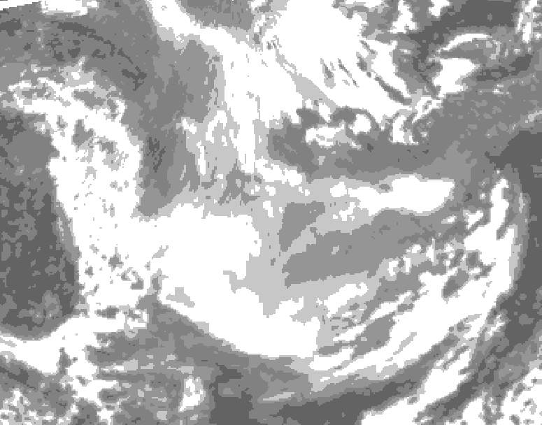GDPS total cloud 048 hour forecast chart for Canada based on 2026/01/21 1200Z data
