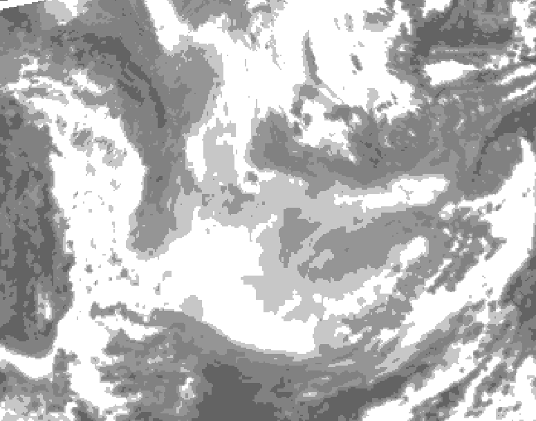 GDPS total cloud 054 hour forecast chart for Canada based on 2026/01/21 1200Z data