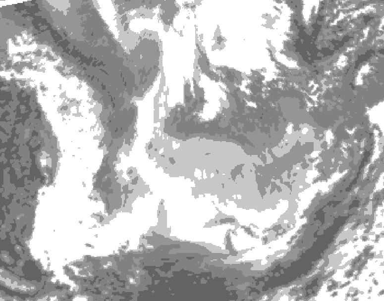 GDPS total cloud 066 hour forecast chart for Canada based on 2026/01/21 1200Z data