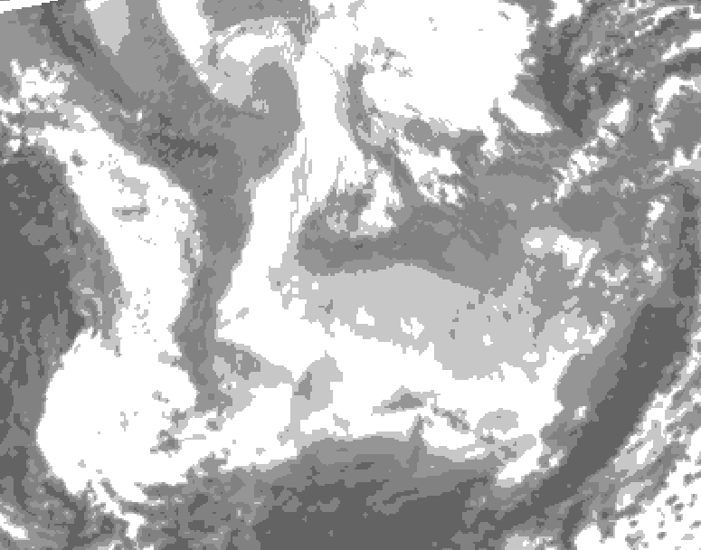 GDPS total cloud 072 hour forecast chart for Canada based on 2026/01/21 1200Z data