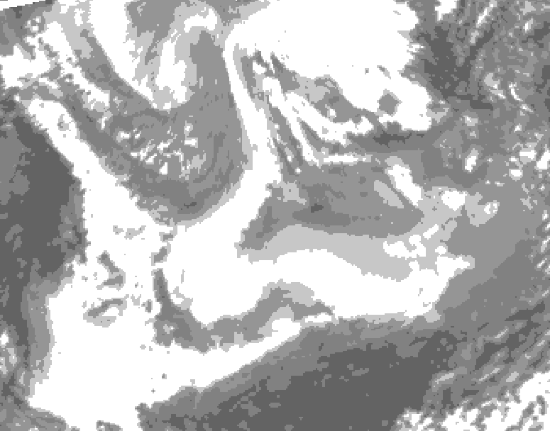 GDPS total cloud 090 hour forecast chart for Canada based on 2026/01/21 1200Z data
