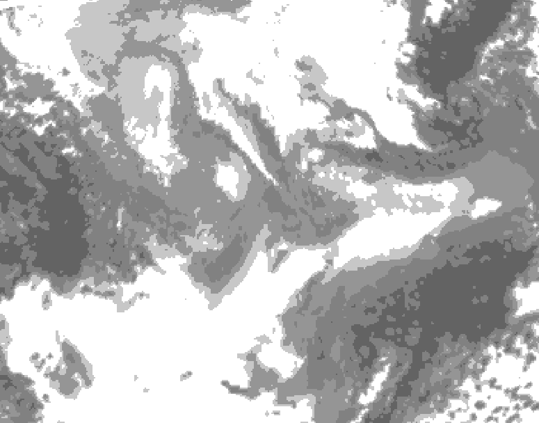 GDPS total cloud 114 hour forecast chart for Canada based on 2026/01/21 1200Z data