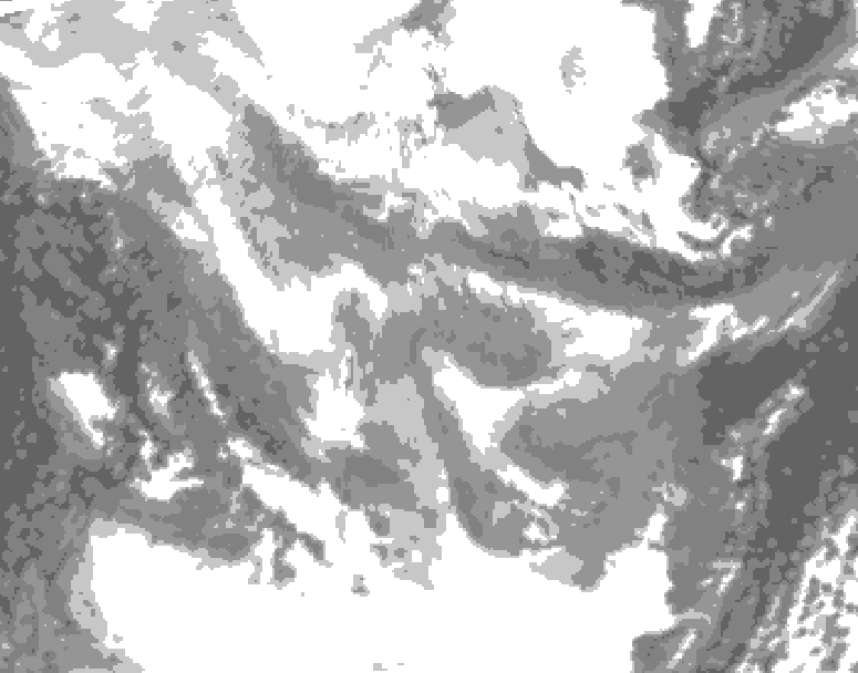 GDPS total cloud 138 hour forecast chart for Canada based on 2026/01/21 1200Z data