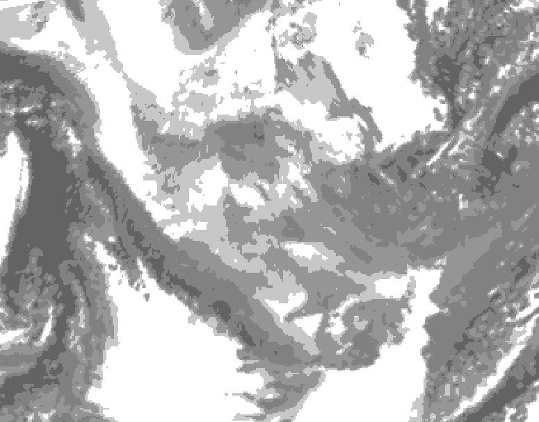 GDPS total cloud 162 hour forecast chart for Canada based on 2026/01/21 1200Z data
