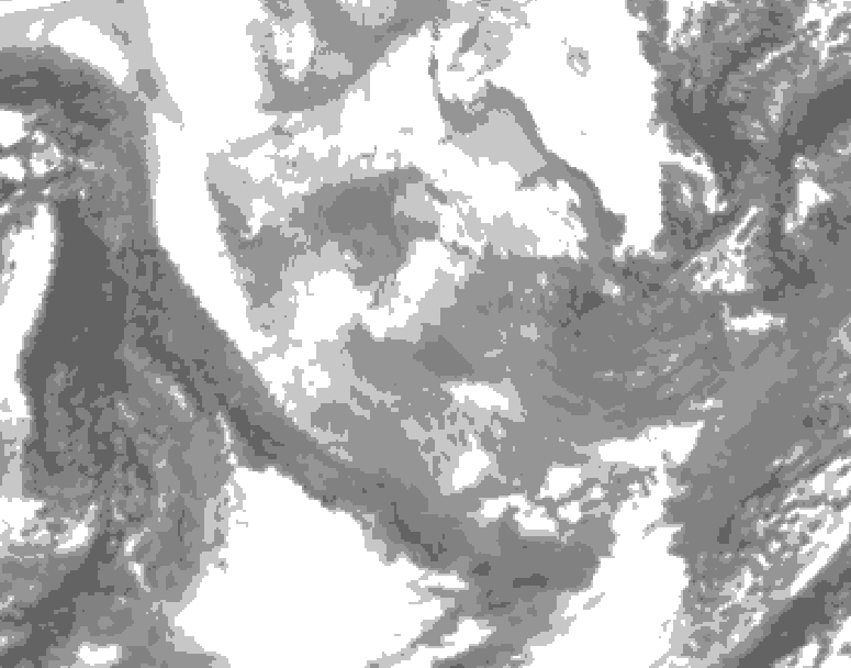 GDPS total cloud 168 hour forecast chart for Canada based on 2026/01/21 1200Z data