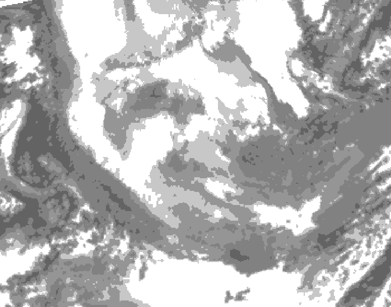 GDPS total cloud 180 hour forecast chart for Canada based on 2026/01/21 1200Z data