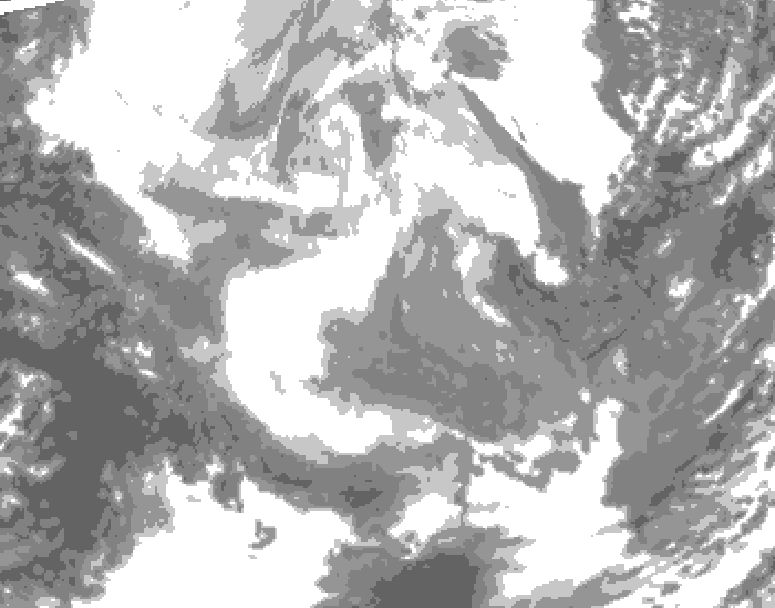 GDPS total cloud 222 hour forecast chart for Canada based on 2026/01/21 1200Z data