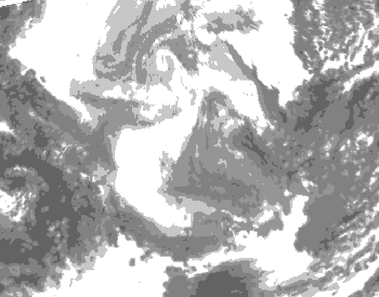 GDPS total cloud 228 hour forecast chart for Canada based on 2026/01/21 1200Z data