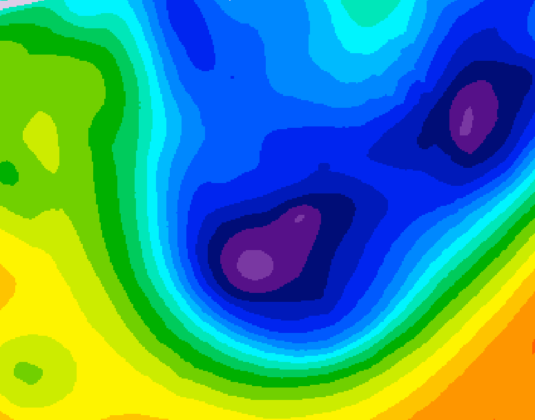 GDPS 500 millibar geopotential height 006 hour forecast chart for Canada based on 2026/01/22 0000Z data