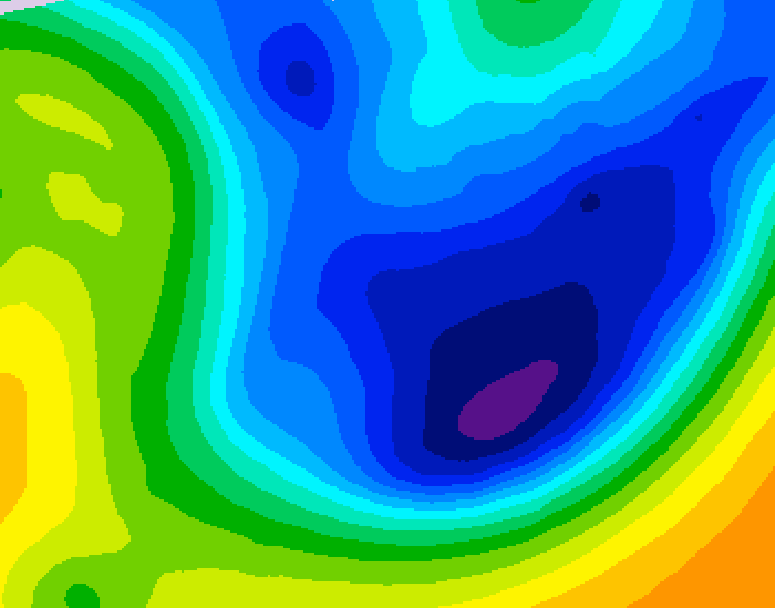 GDPS 500 millibar geopotential height 036 hour forecast chart for Canada based on 2026/01/22 0000Z data