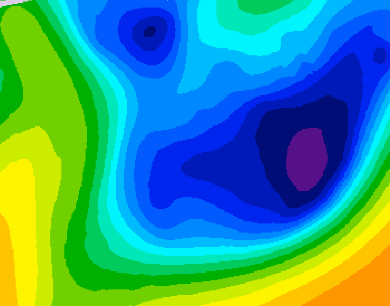 GDPS 500 millibar geopotential height 054 hour forecast chart for Canada based on 2026/01/22 0000Z data