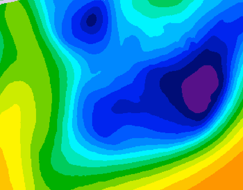 GDPS 500 millibar geopotential height 060 hour forecast chart for Canada based on 2026/01/22 0000Z data