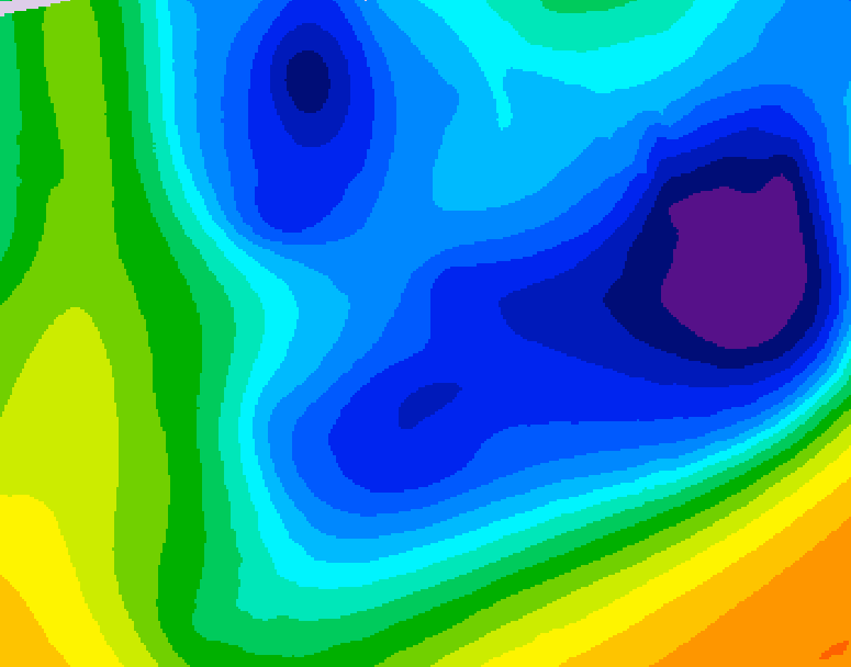GDPS 500 millibar geopotential height 072 hour forecast chart for Canada based on 2026/01/22 0000Z data