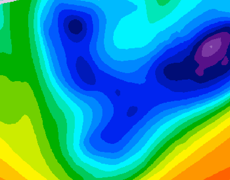 GDPS 500 millibar geopotential height 090 hour forecast chart for Canada based on 2026/01/22 0000Z data