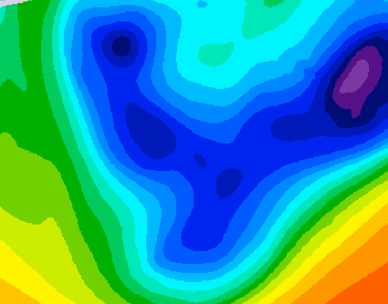 GDPS 500 millibar geopotential height 096 hour forecast chart for Canada based on 2026/01/22 0000Z data